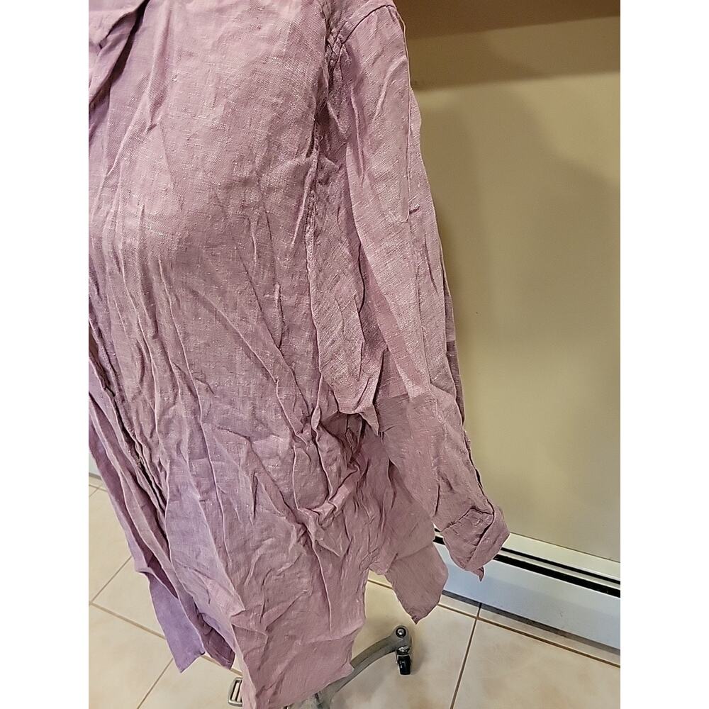 Sigrid Olsen 100% Linen Button Down Front Shirt 3X Purple Women plus size - Picture 4 of 9